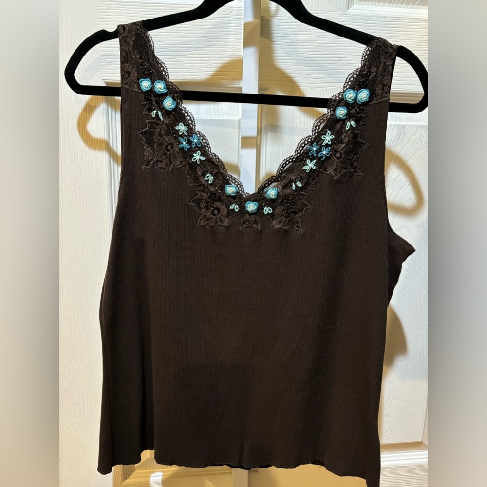 Nine West Sleeveless Brown Top • Size XL